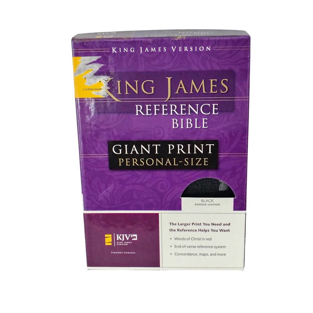 Zondervan King James Reference Bible Giant Print Personal Black Leather GoldPage